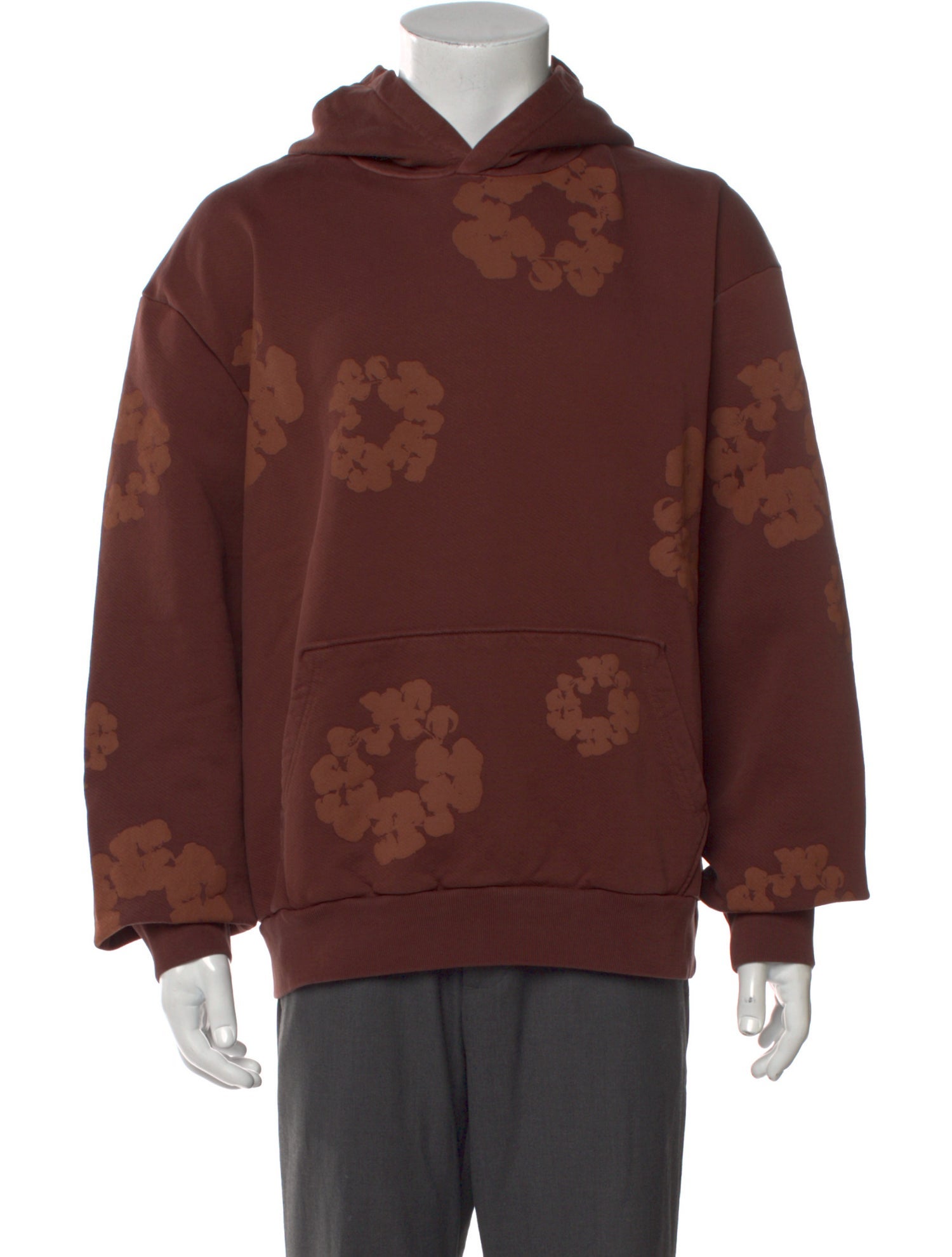 Denim Tears Mono Cotton Wreath Graphic Print Hoodie w/ Tags