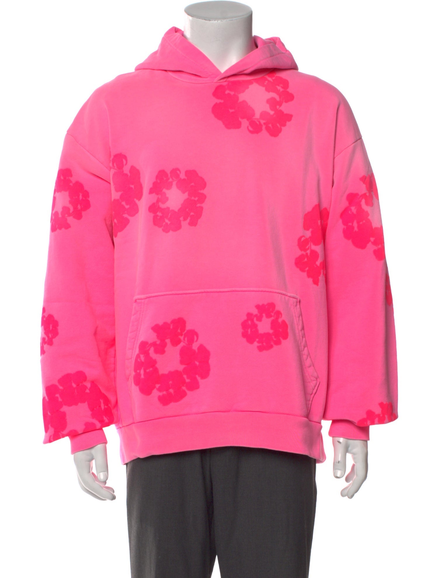 Denim Tears Mono Cotton Wreath Floral Print Hoodie w/ Tags