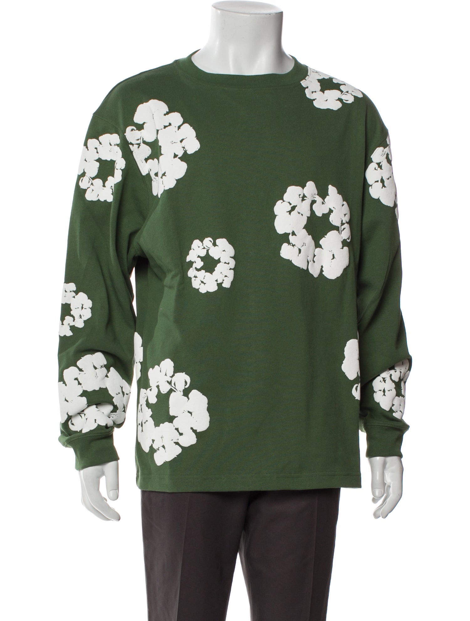 Denim Tears Cotton Wreath L/S Floral Print T-Shirt w/ Tags