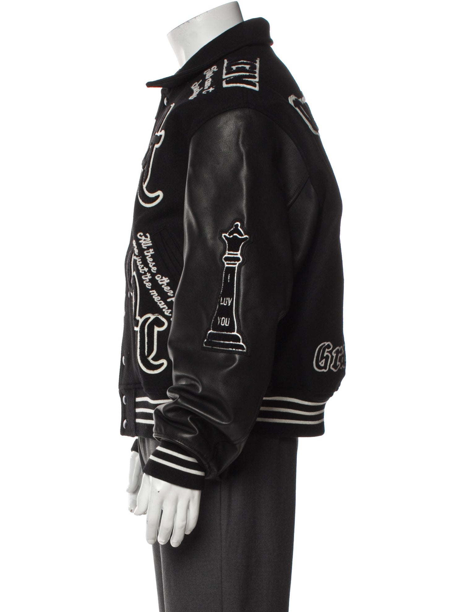 Denim Tears Wool Graphic Print Varsity Jacket w/ Tags