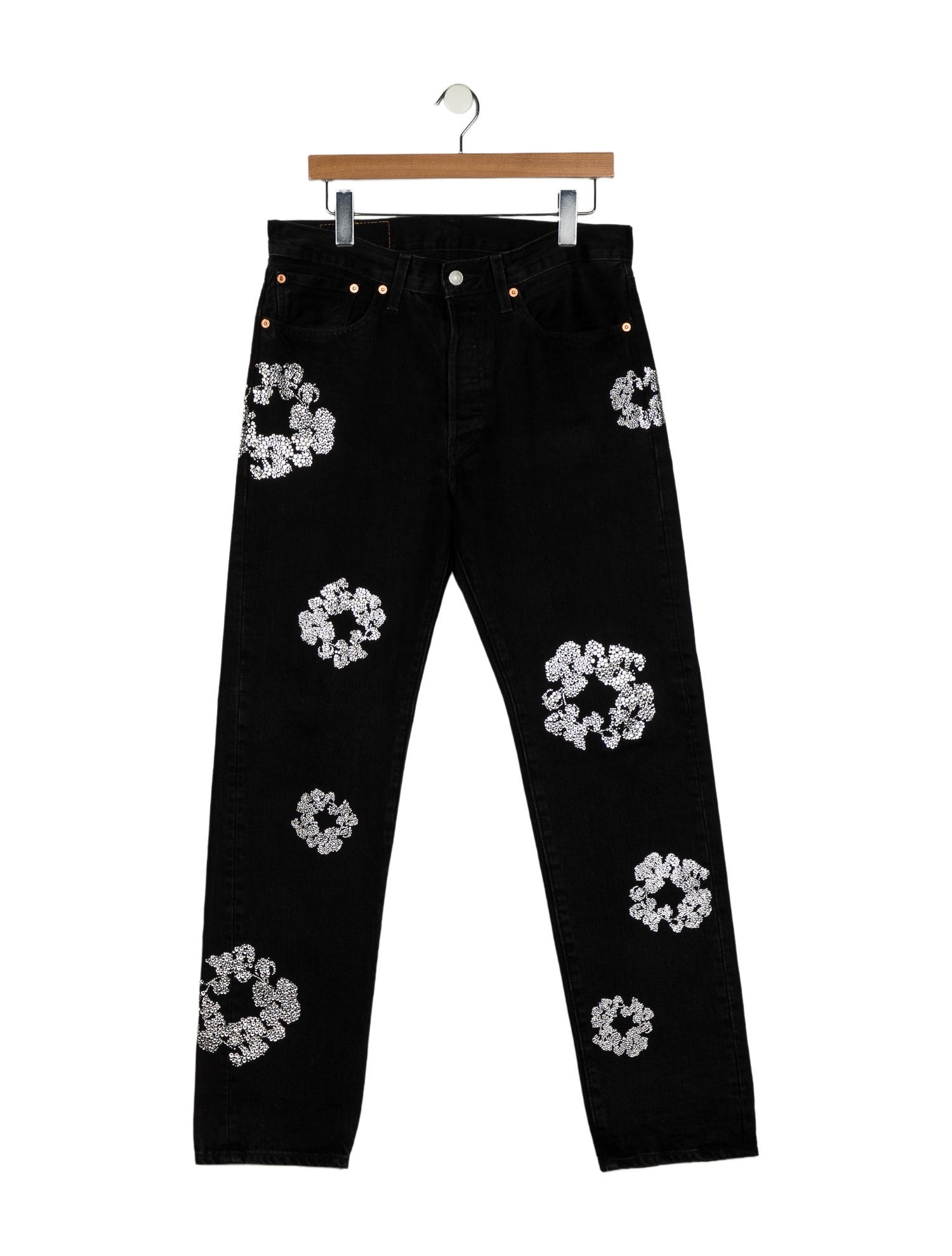 Denim Tears x Levi's Rhinestone Cotton Wreath Slim Fit Jeans
