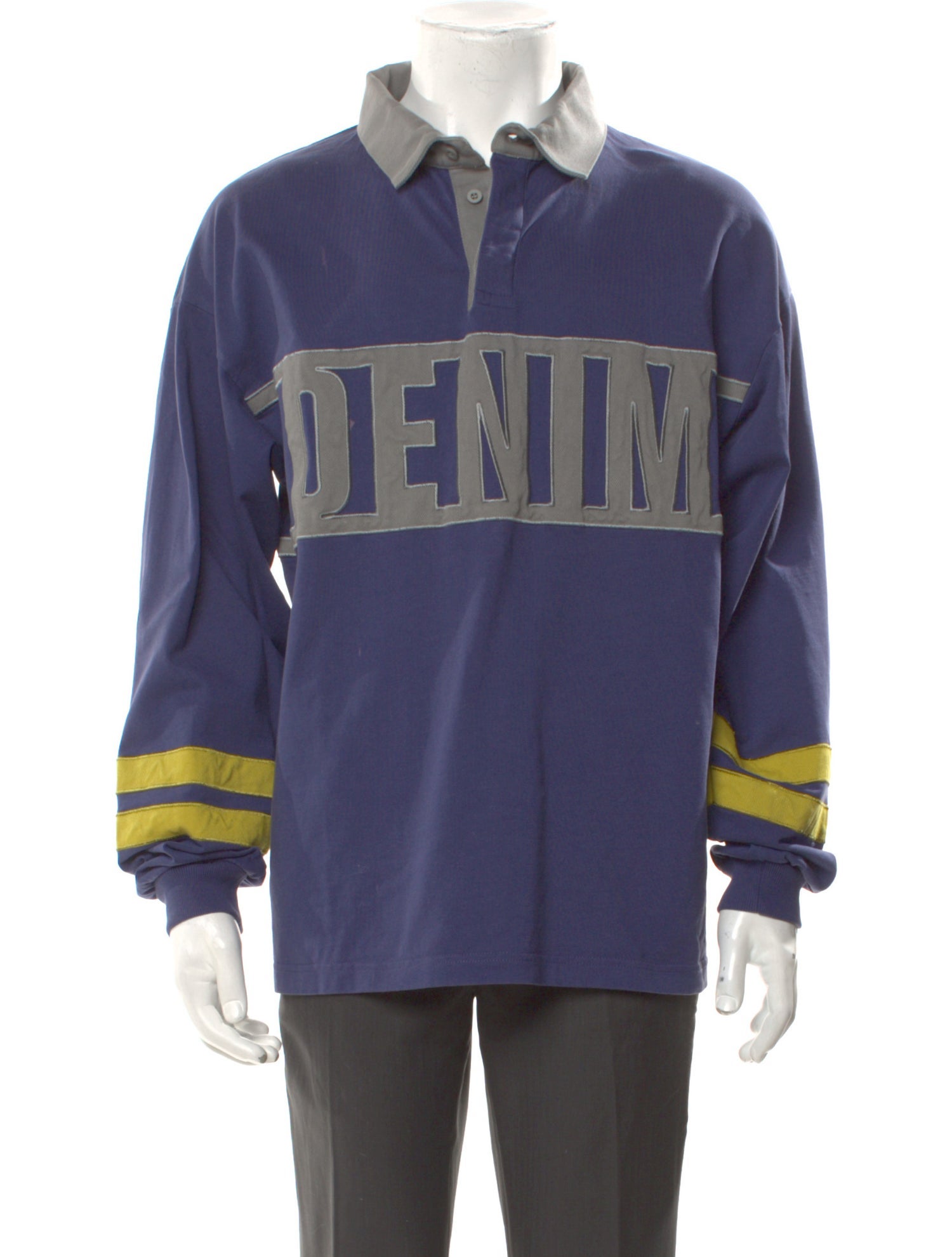 Denim Tears Rugby Graphic Print Polo Shirt