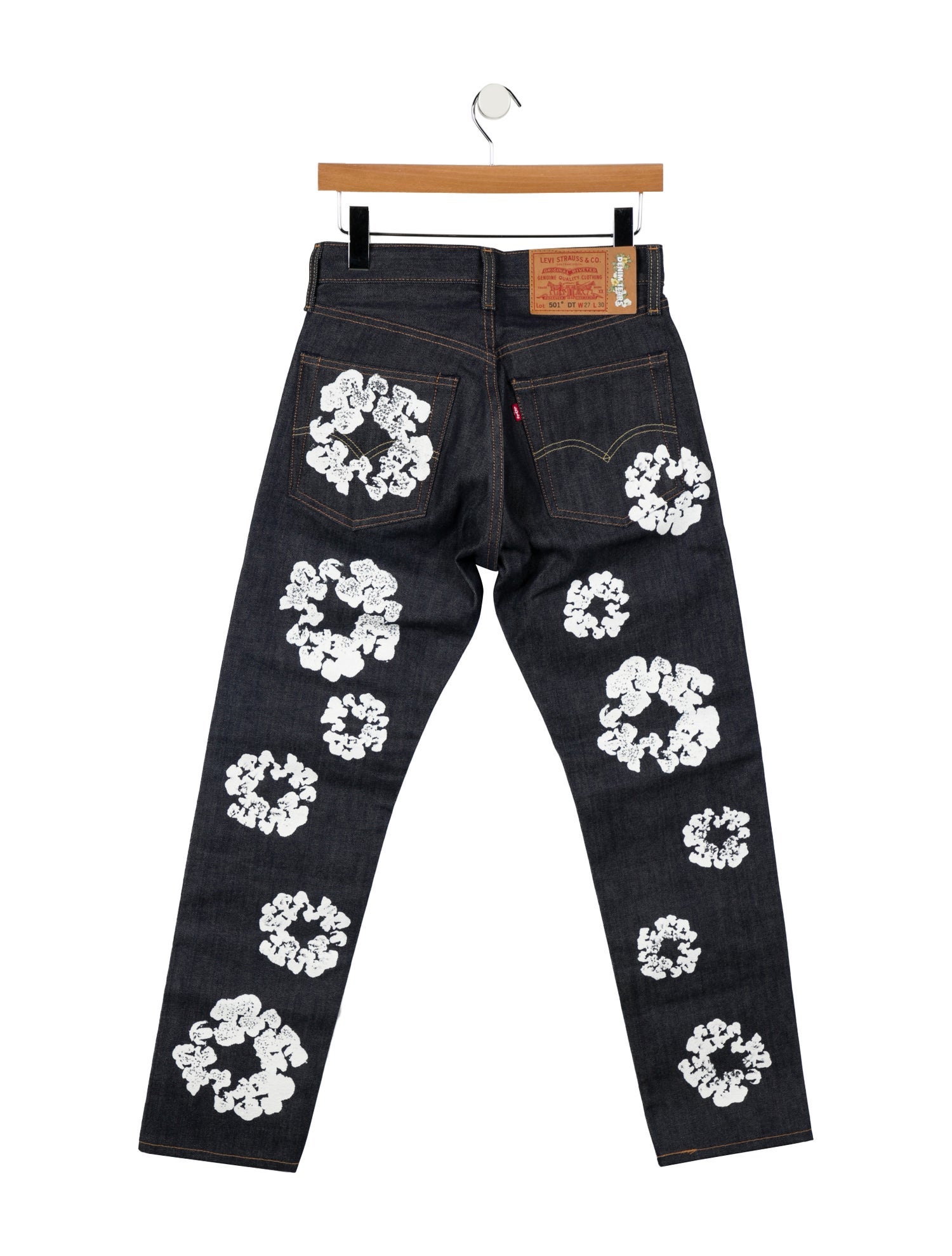 Jeans Levi's 501 Denim Tears Avec Strass - Taille 32x32, Délavé Bleu, Occasion Très Bon état