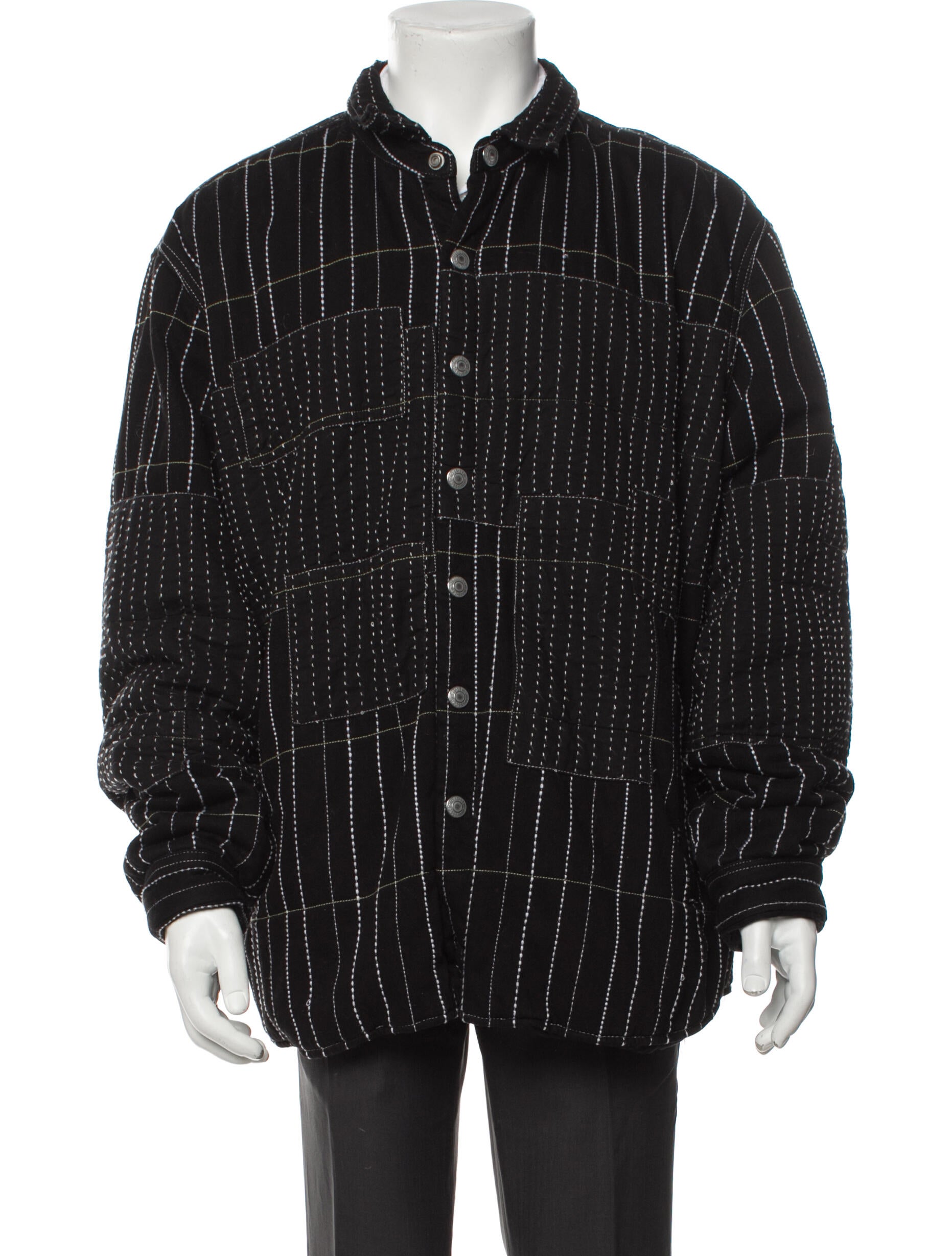 Denim Tears x Levi's Peace Patchwork Puffer Coat - Black Outerwear