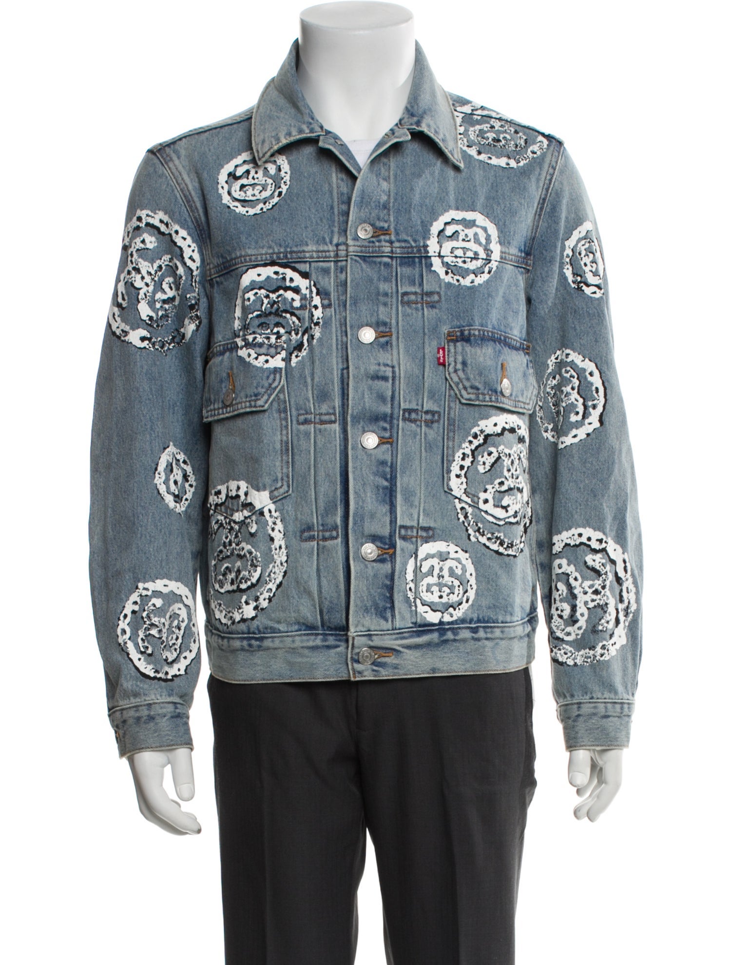 Denim Tears x Levi's x Stussy Type 2 Graphic Print Denim Jacket