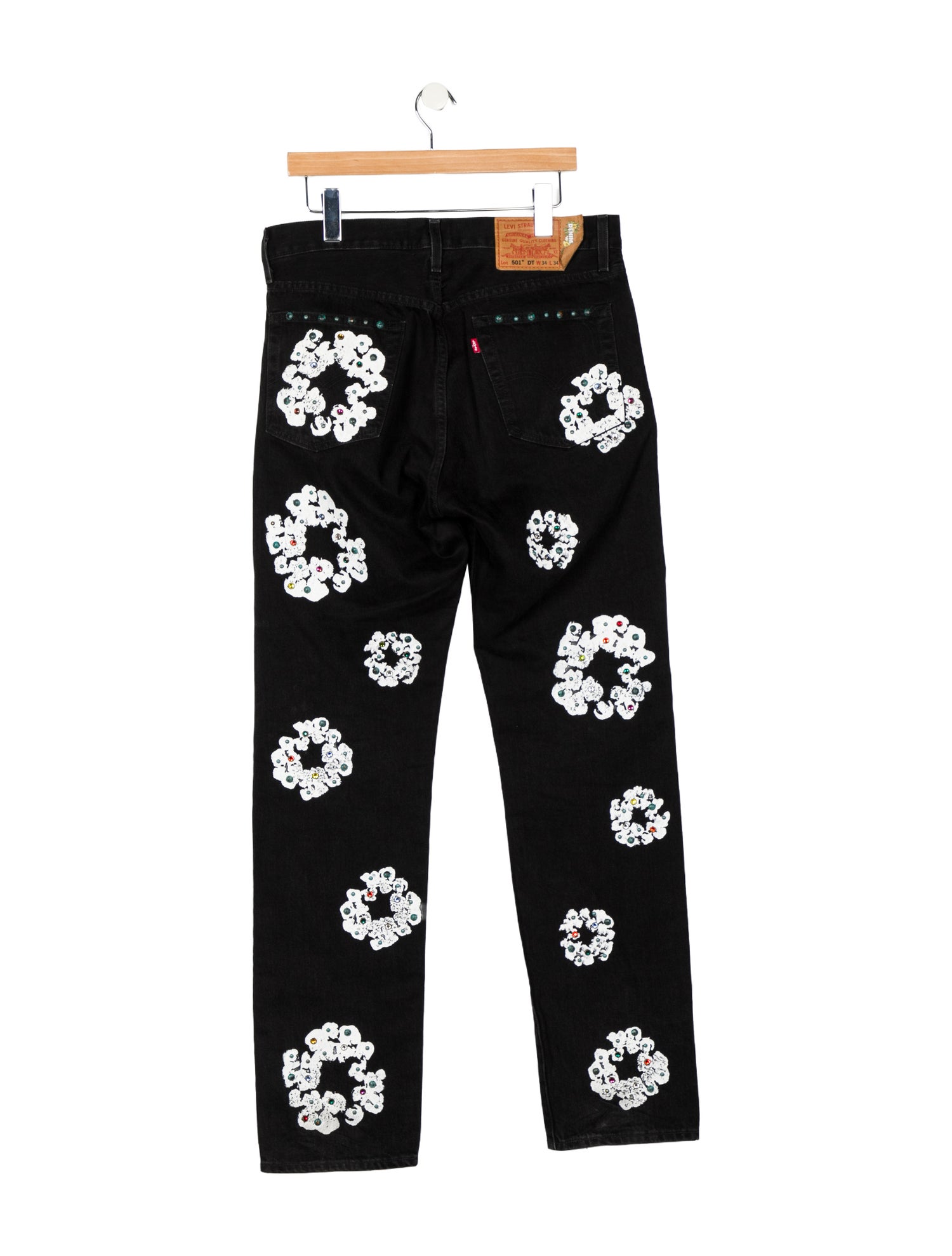 Denim Tears x Levi's Rhinestone Cotton Wreath Slim Fit Jeans