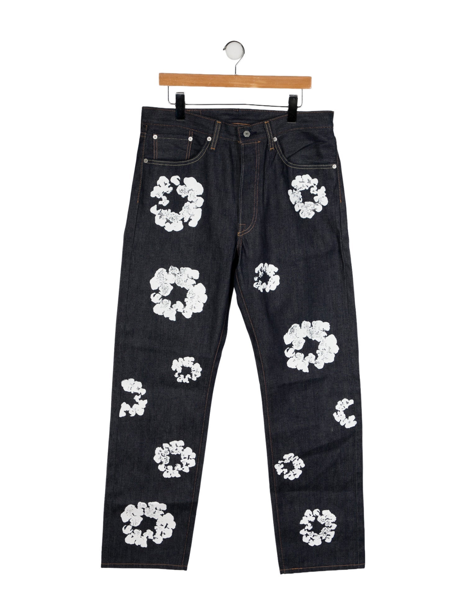 Denim Tears x Levi's Raw Selvedge Cotton Wreath Slim Fit Jeans