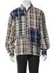 Denim Tears Frayed Flannel Plaid Print Peacoat