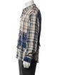 Denim Tears Frayed Flannel Plaid Print Peacoat