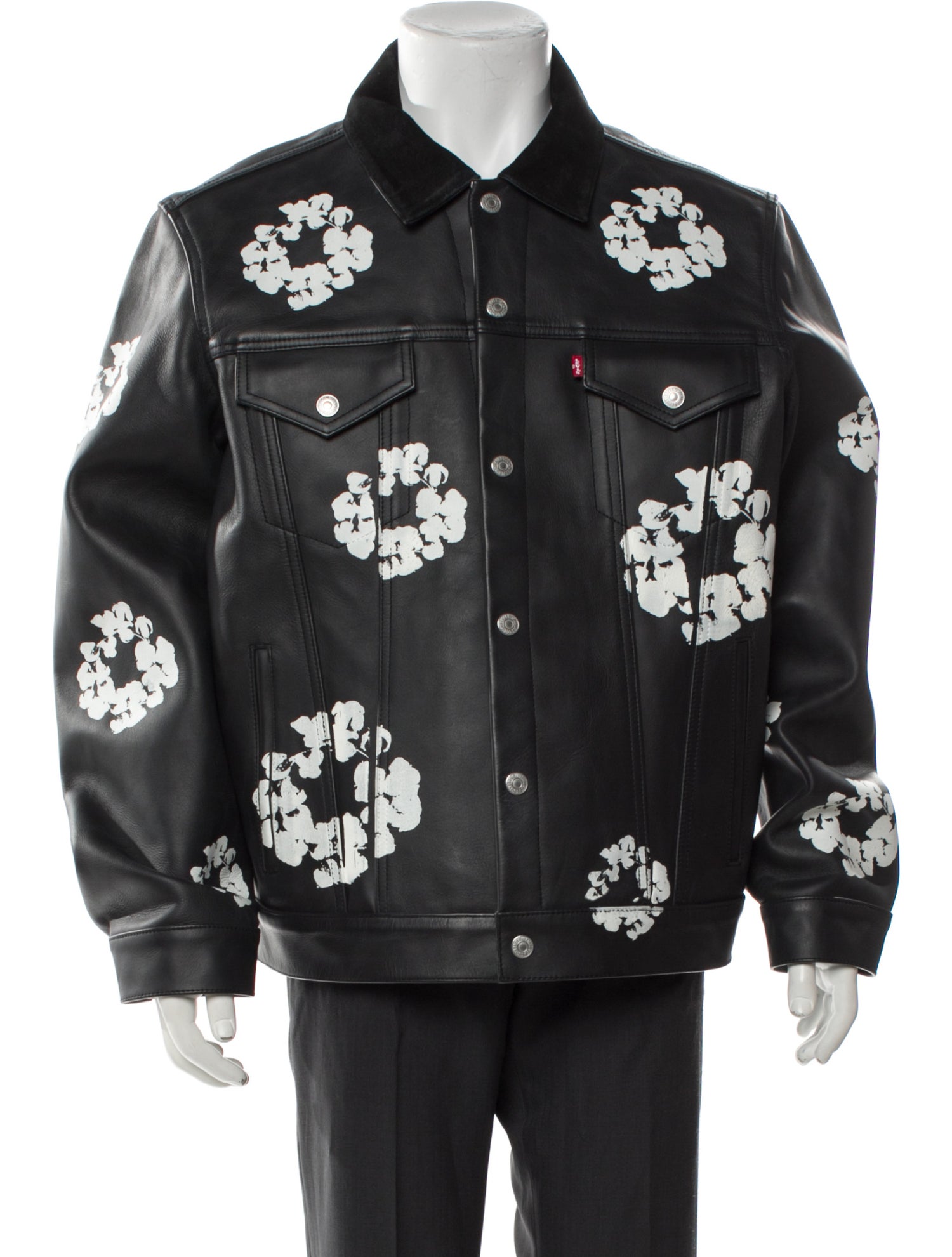 Denim Tears x Levi's Cotton Wreath Graphic Print Denim Jacket w/ Tags