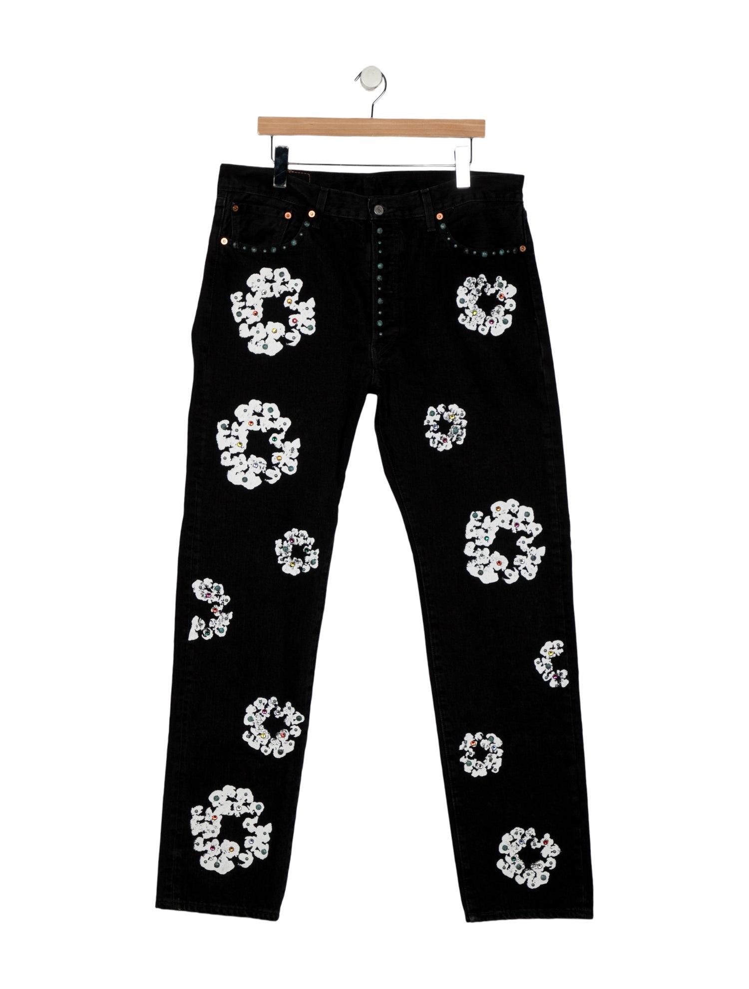 Denim Tears x Levi's 501 Rhinestone Cotton Wreath Slim Fit Jeans