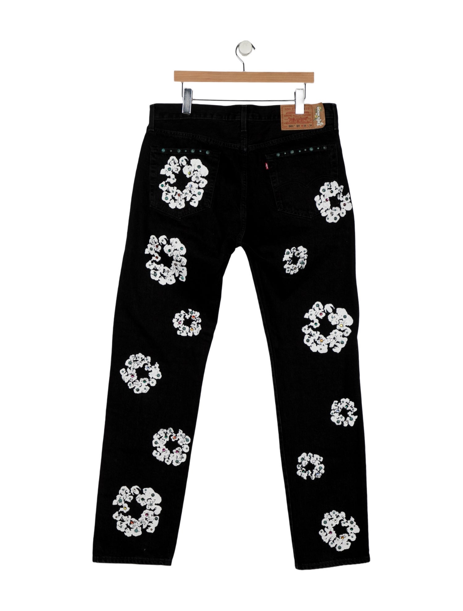 Denim Tears x Levi's 501 Rhinestone Cotton Wreath Slim Fit Jeans