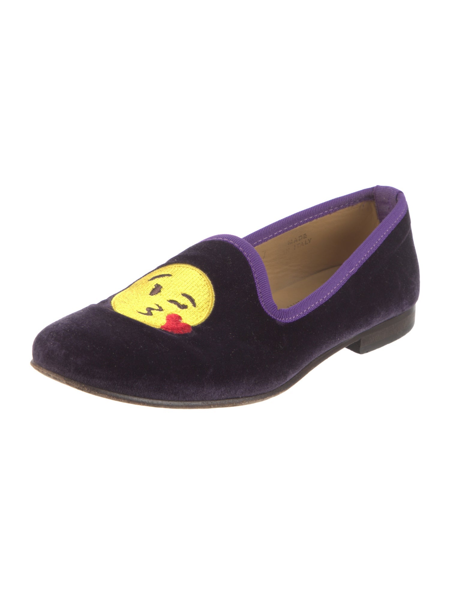 Del Toro x Moda Operandi Velvet Embroidered Accent Loafers