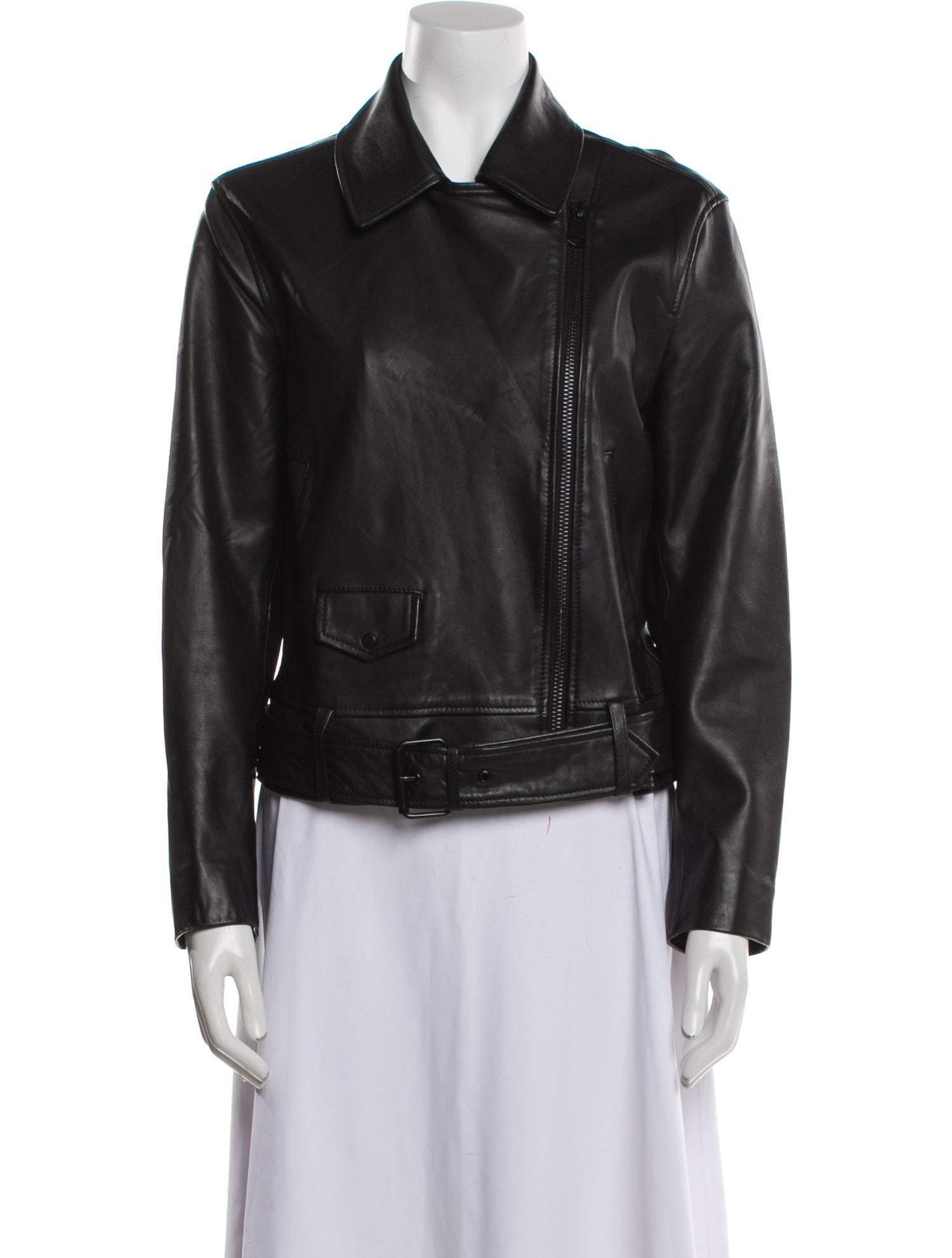 Massimo Dutti Leather Biker Jacket