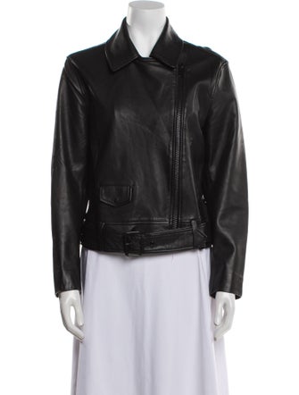 Massimo Dutti Leather Biker Jacket
