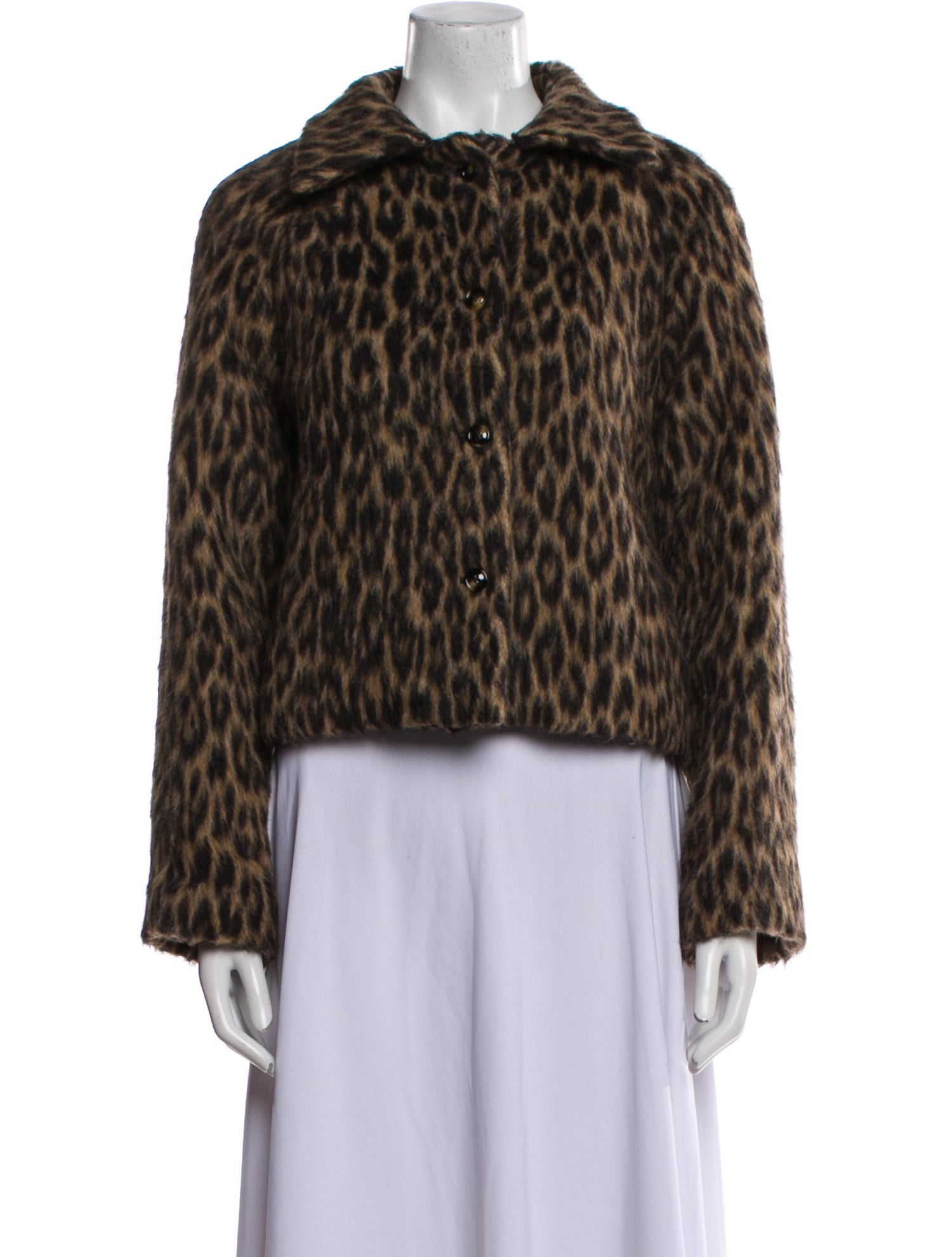 Massimo Dutti Animal Print Faux Fur Jacket