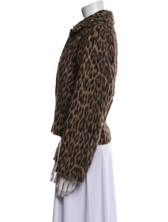 Massimo Dutti Animal Print Faux Fur Jacket