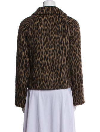 Massimo Dutti Animal Print Faux Fur Jacket