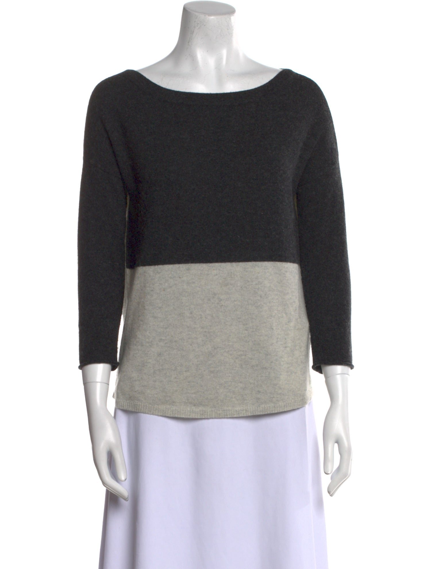 Duffy Cashmere Colorblock Pattern Sweater