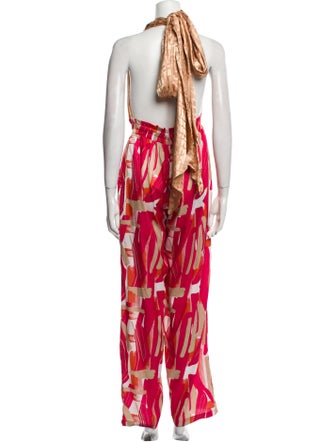 Diarrablu Printed Plunge Neckline Jumpsuit