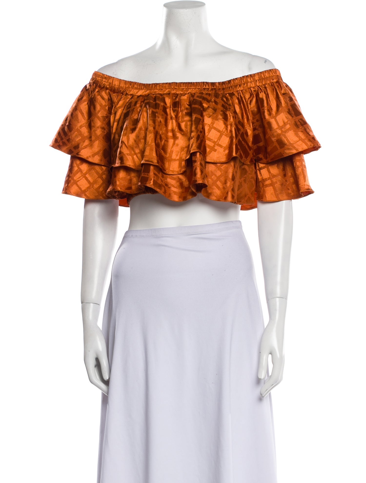 Diarrablu Printed Off-The-Shoulder Crop Top