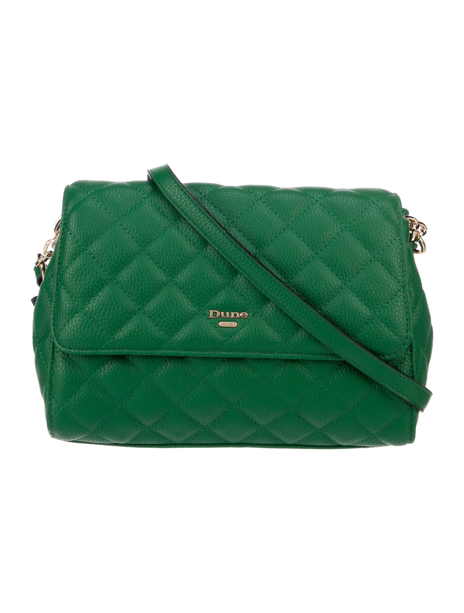 Dune London Leather Quilted Crossbody Bag - Green Crossbody