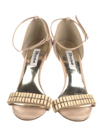 Dune London Leather Crystal Embellishments Sandals