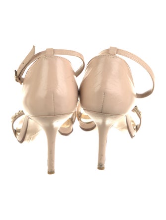 Dune London Leather Crystal Embellishments Sandals