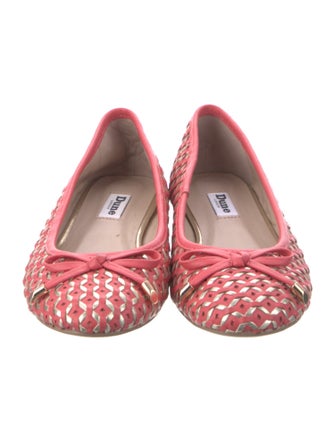 Dune London Leather Patterned Ballet Flats