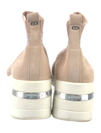 Dune London Colorblock Pattern Studded Accents Wedge Sneakers