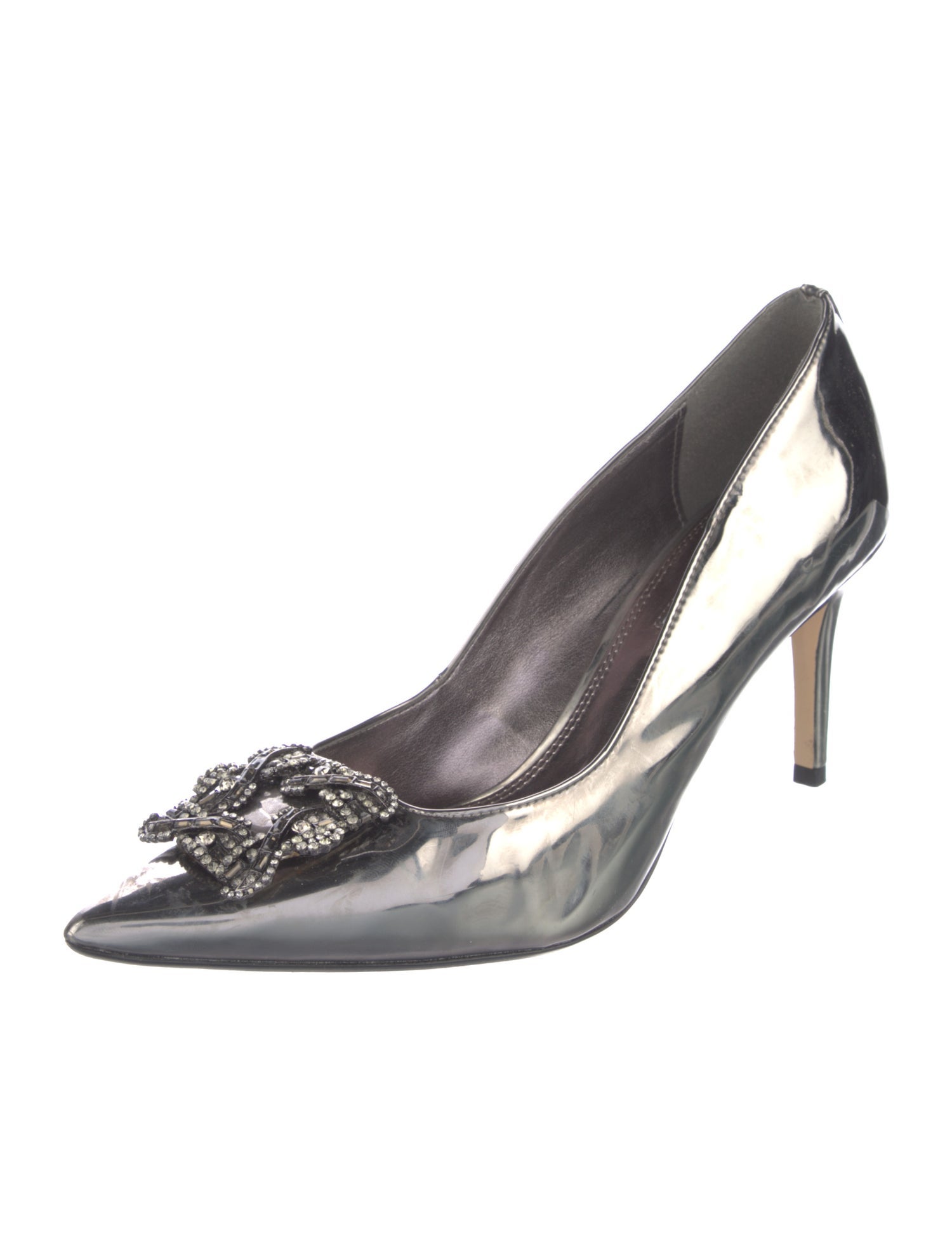 Dune London Patent Leather Crystal Embellishments Pumps