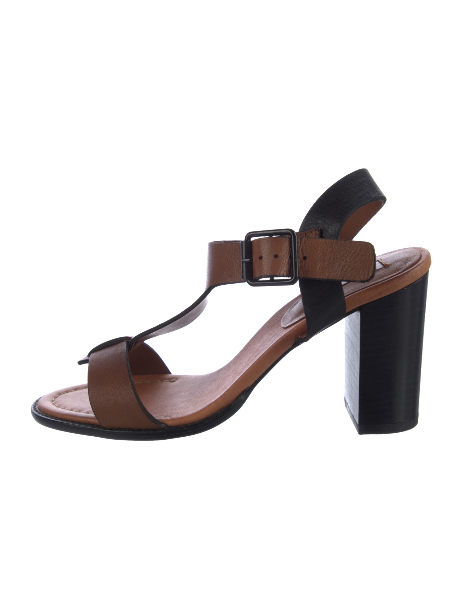 Dune London Leather T-Strap Sandals