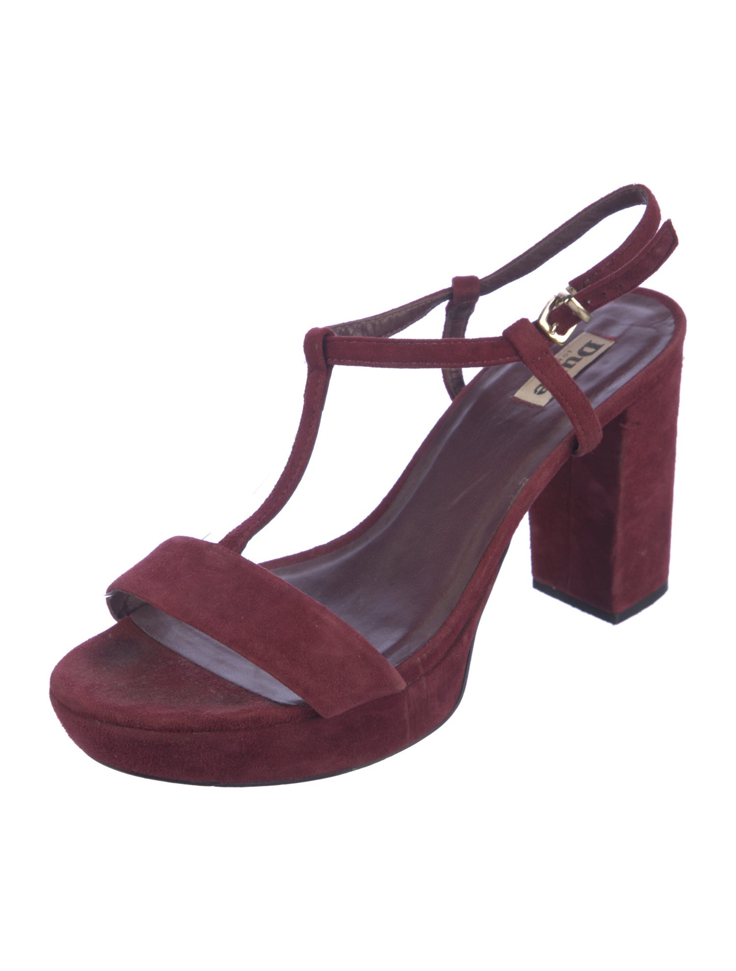 Dune London Suede T-Strap Sandals