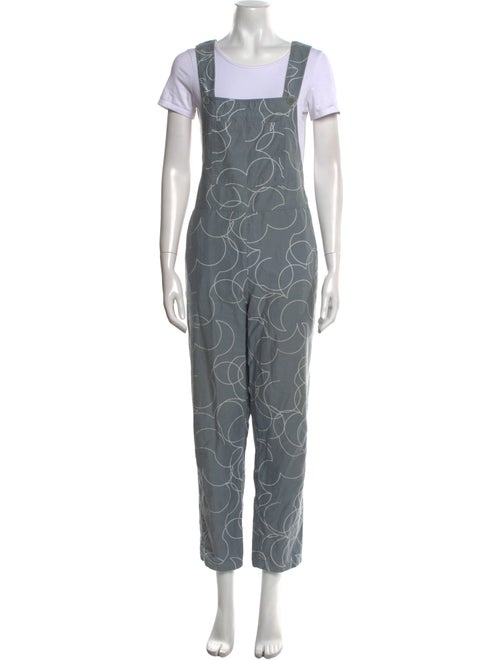 Dusen Dusen Printed Square Neckline Jumpsuit