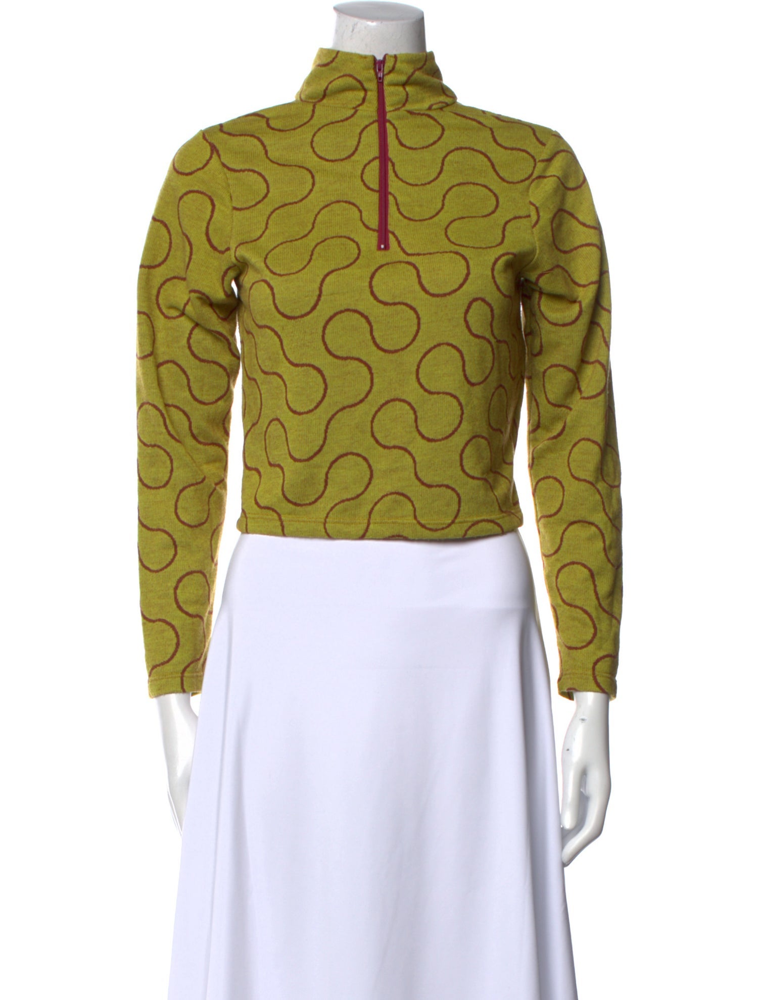 Dusen Dusen Printed Mock Neck Sweater