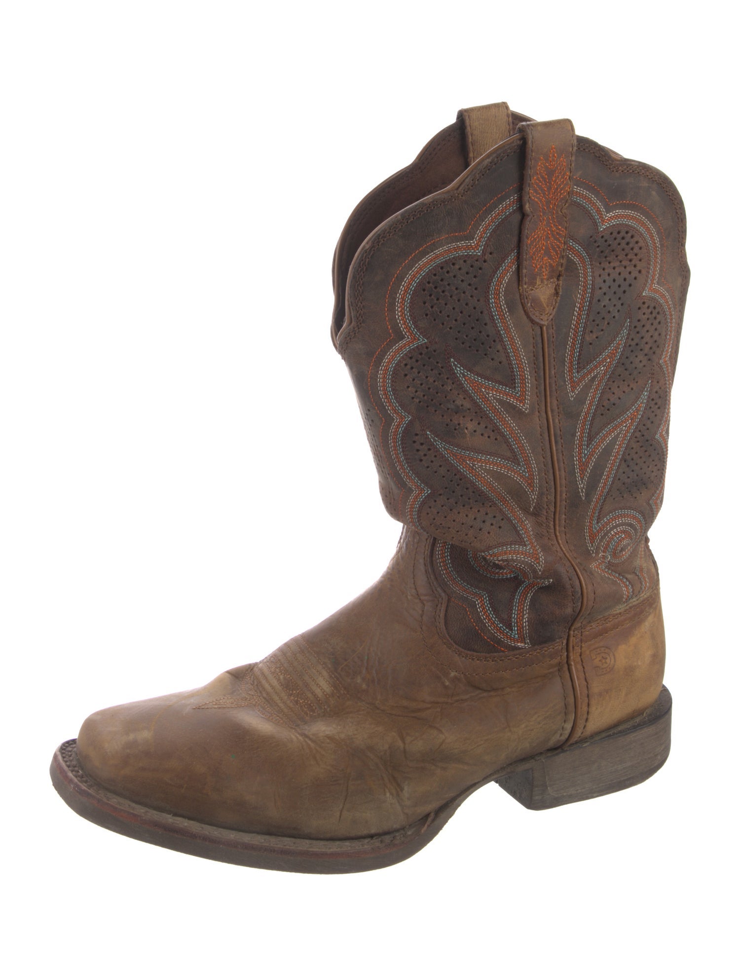 Durango Leather Embroidered Accent Western Boots