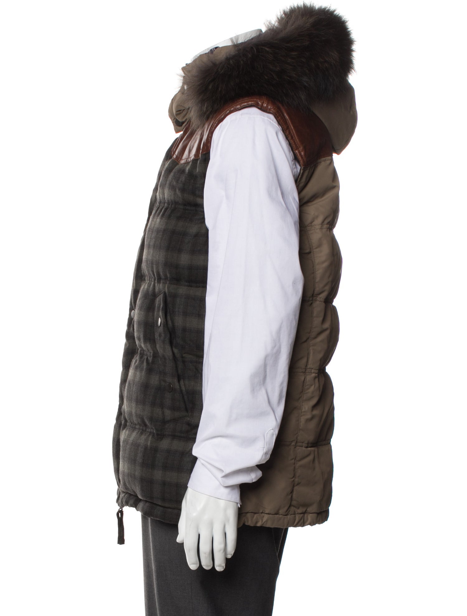 Duvetica Plaid Print Vest