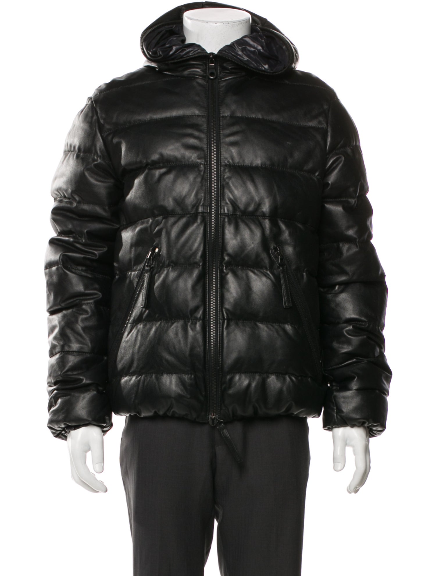 Duvetica Leather Puffer Coat