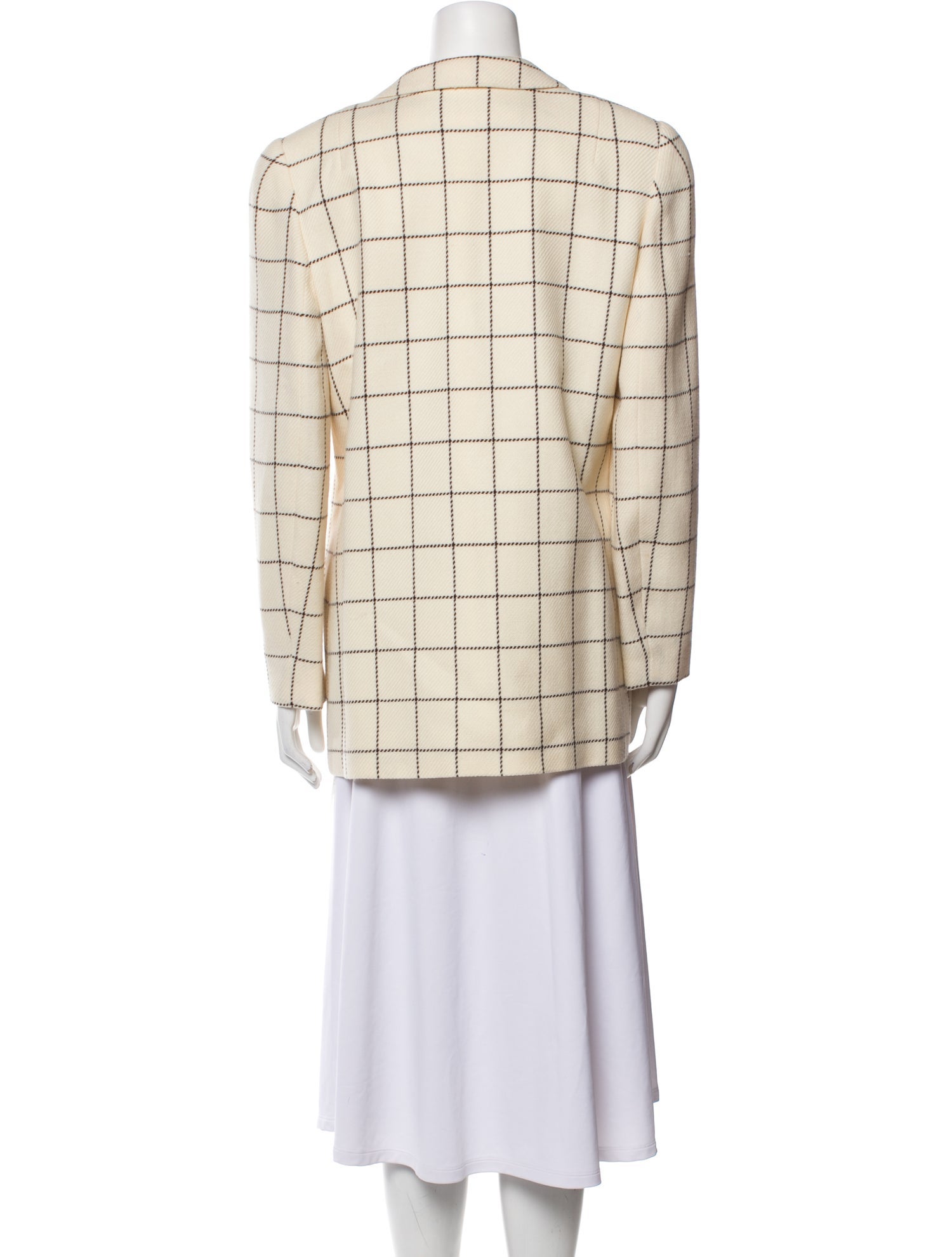 David Hayes Wool Plaid Print Blazer