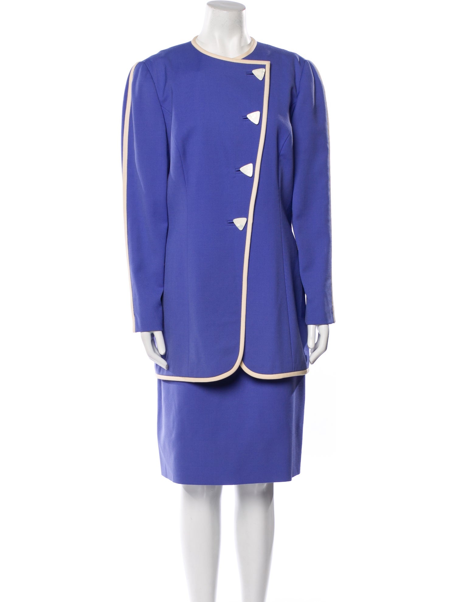 David Hayes Vintage Wool Skirt Set