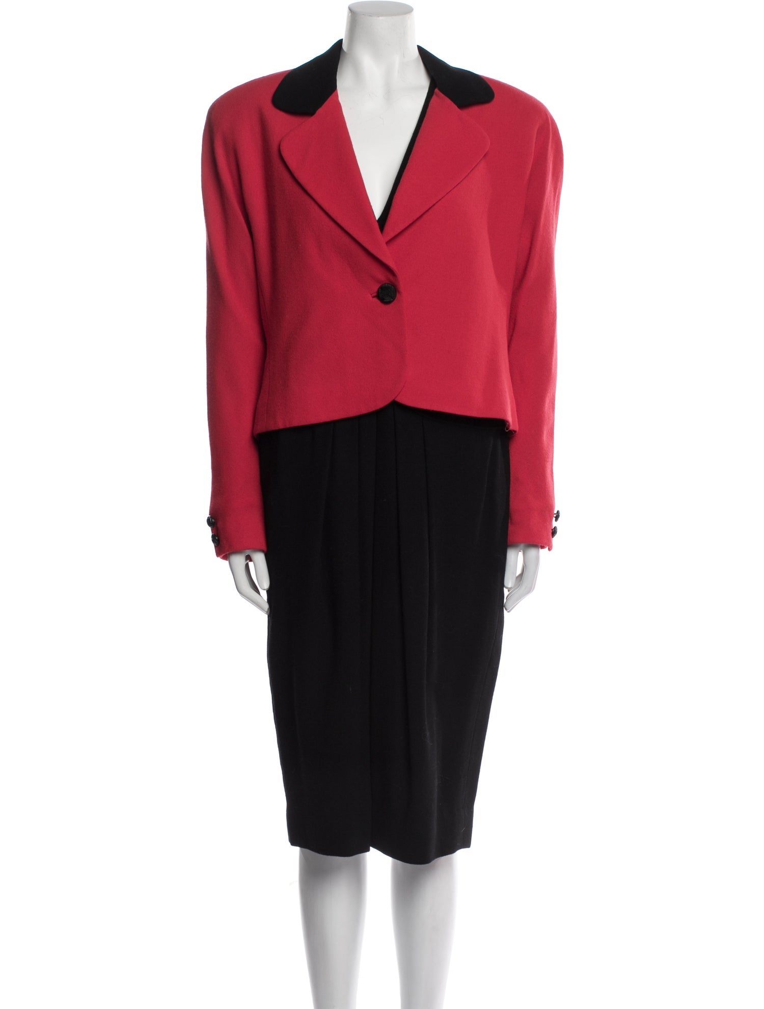 David Hayes Colorblock Pattern Pleated Accents Dress Set