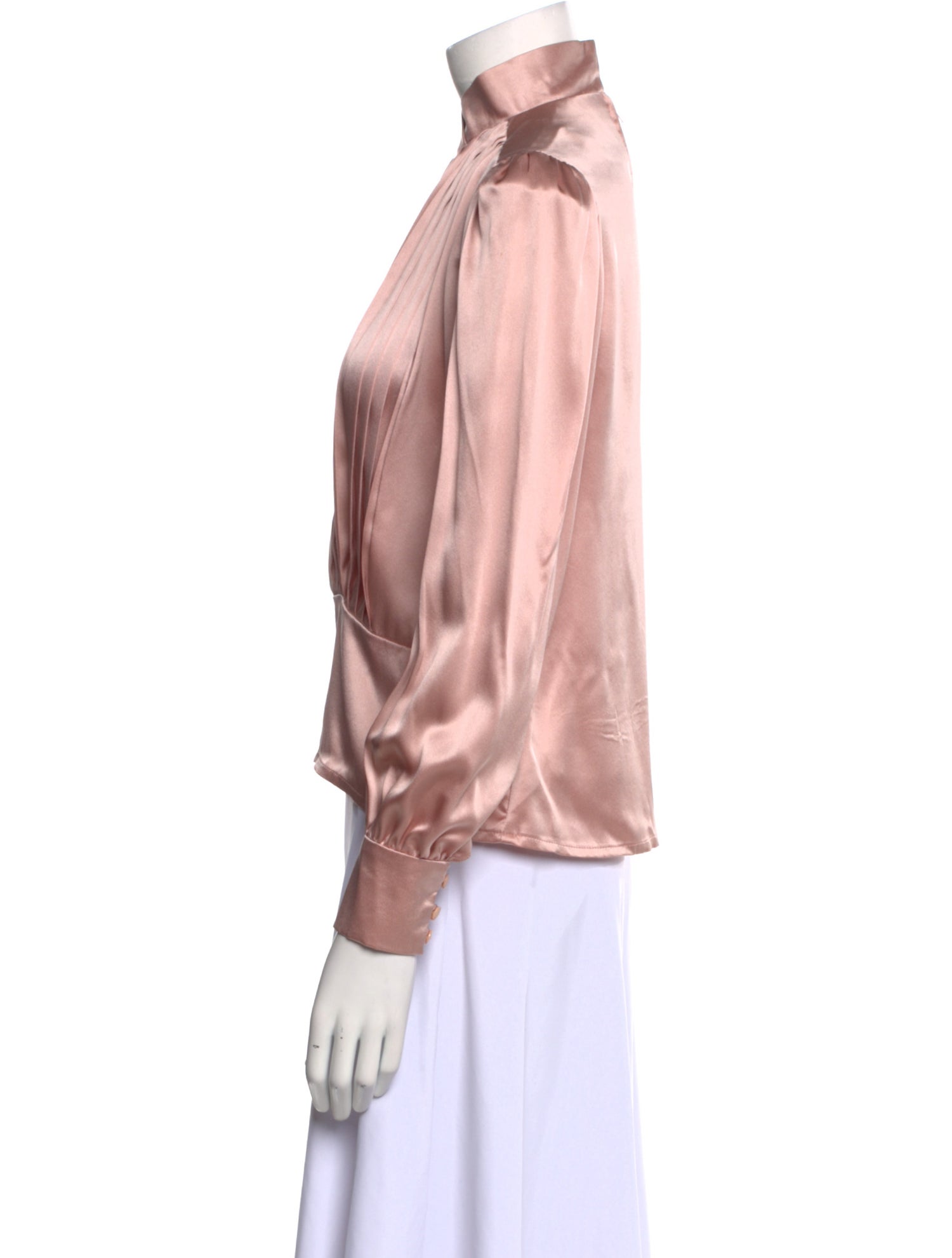 David Hayes Silk Mock Neck Blouse