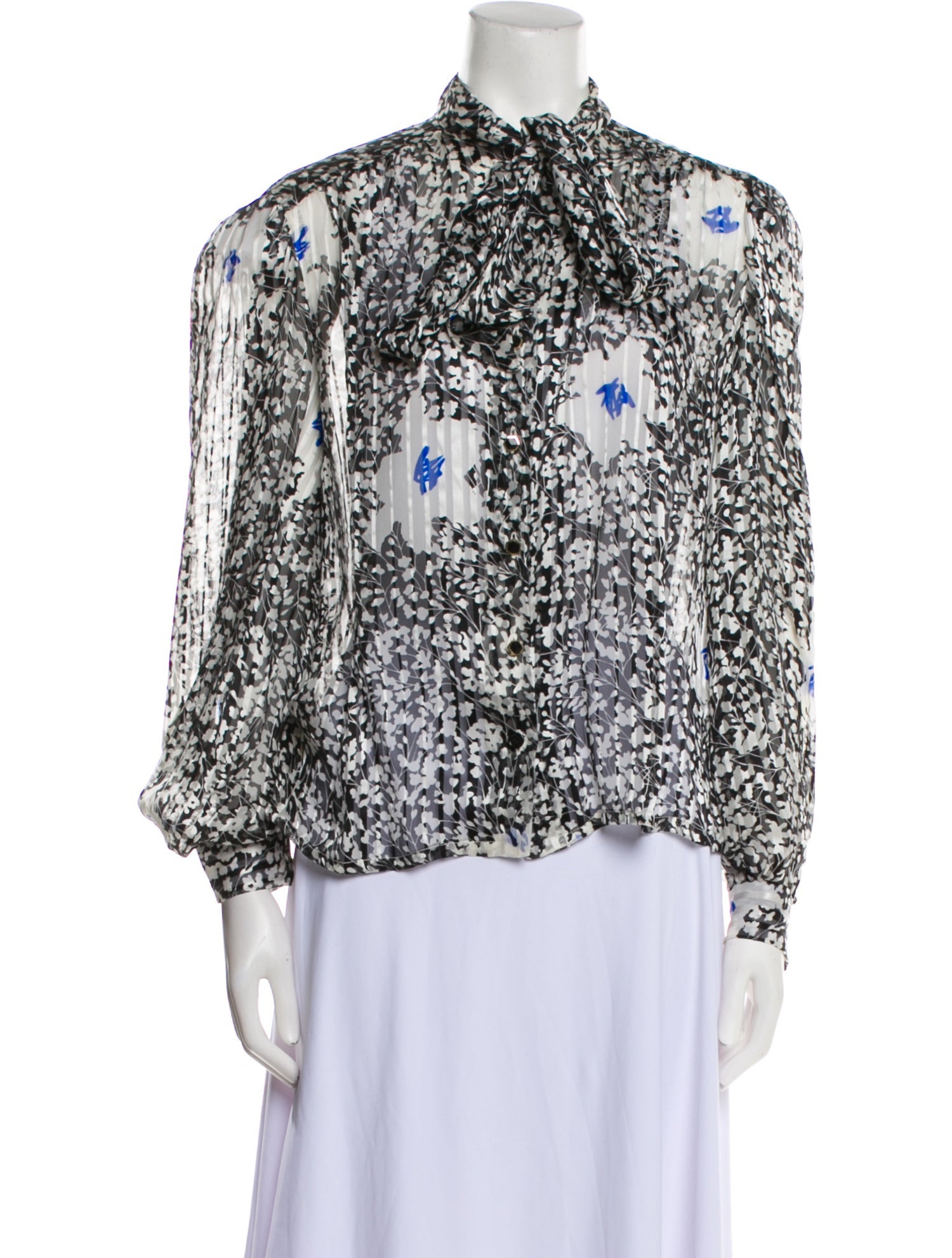 David Hayes Silk Printed Blouse