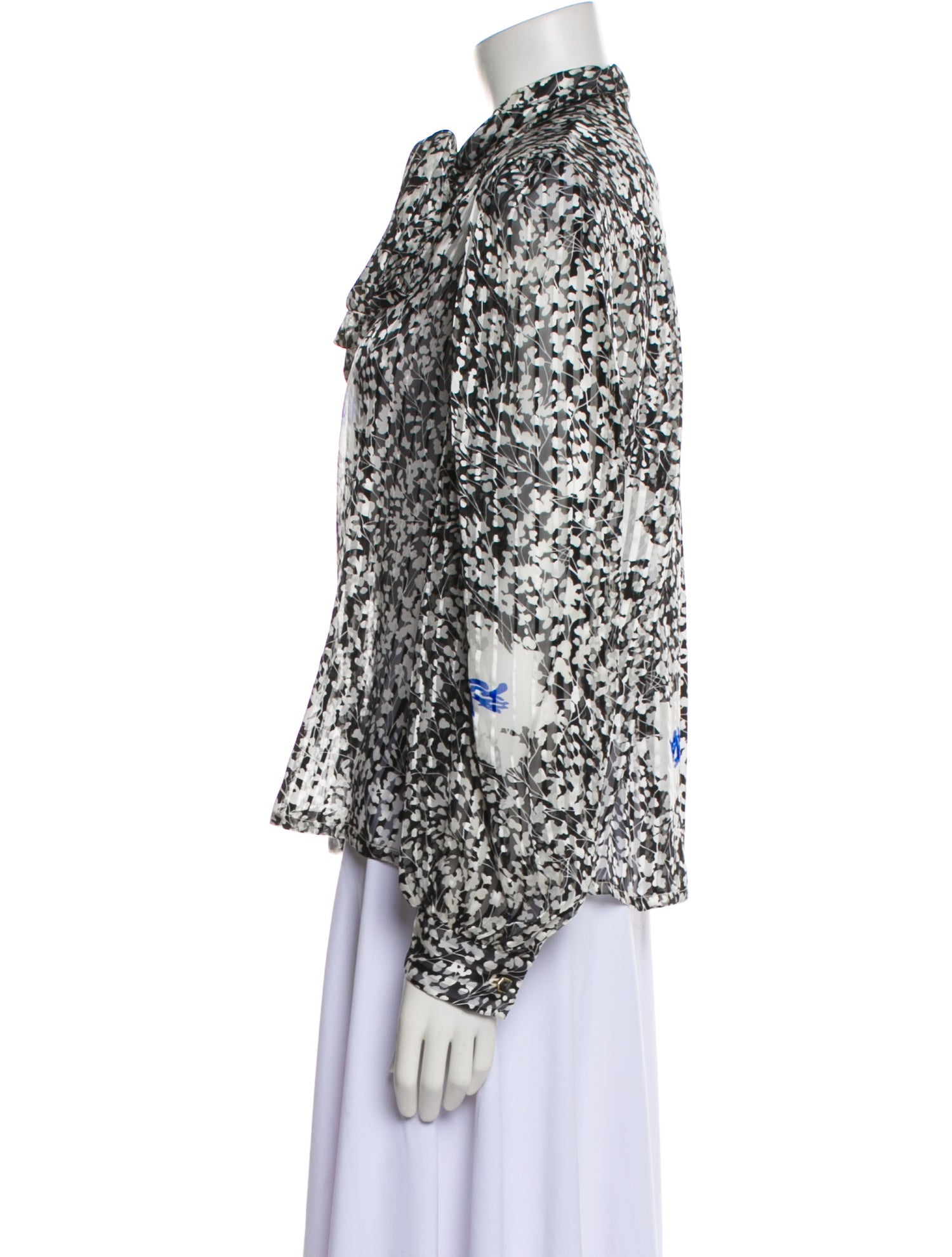 David Hayes Silk Printed Blouse