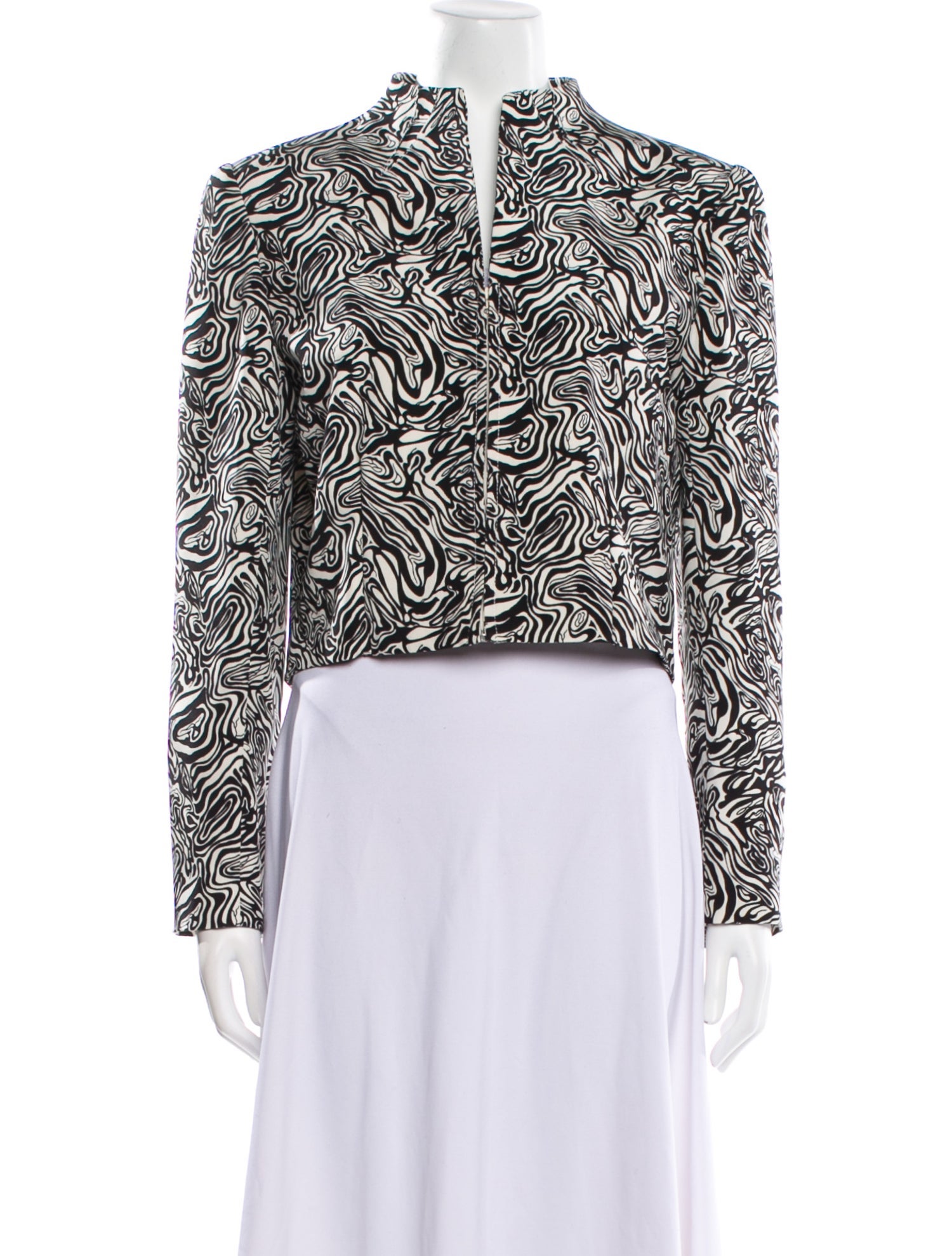 David Hayes Silk Printed Crop Top