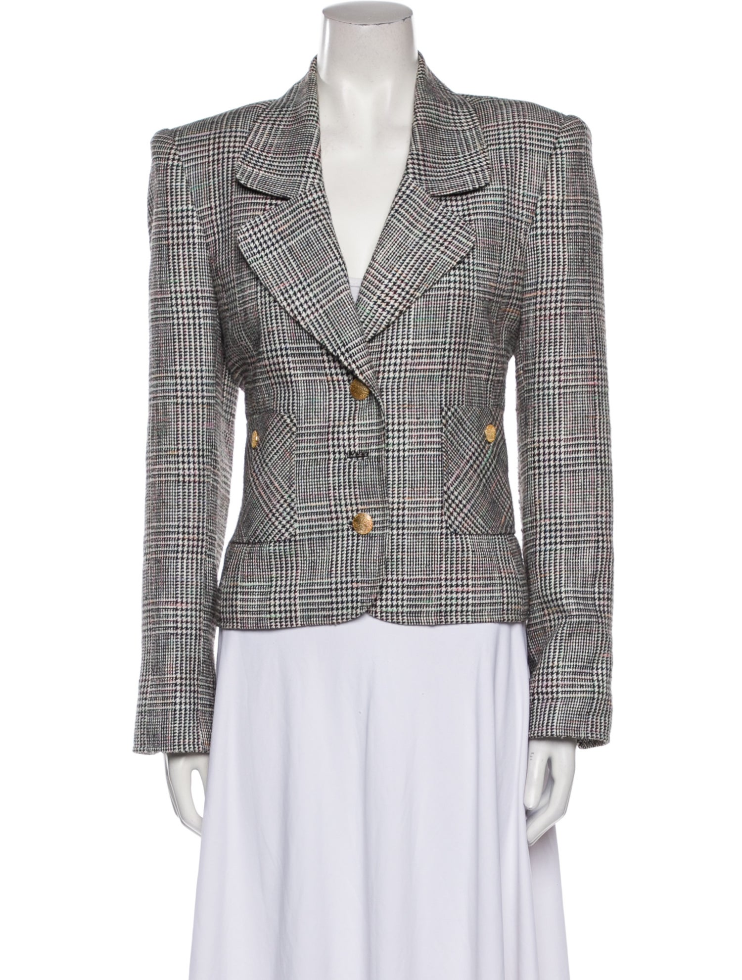 David Hayes Plaid Print Blazer
