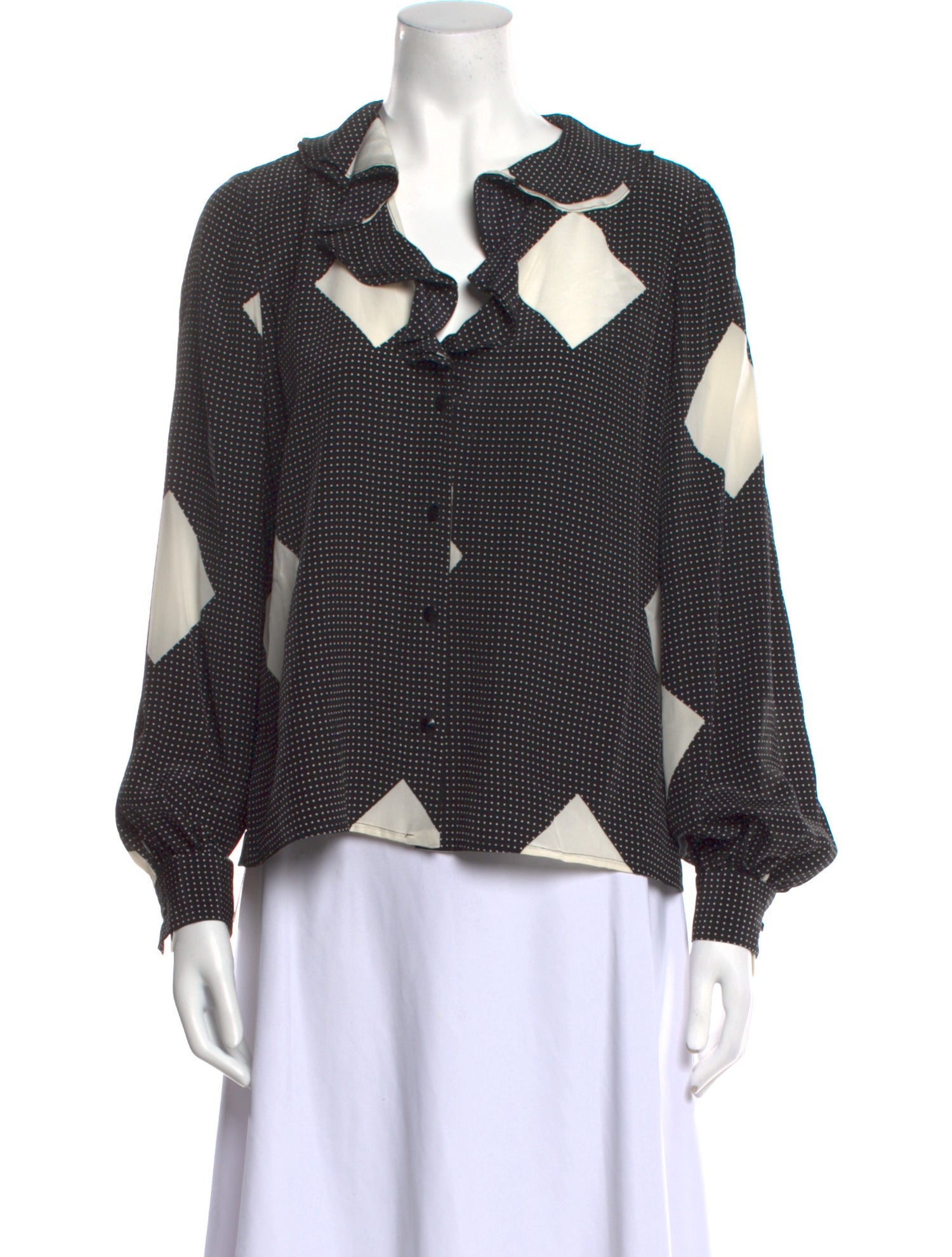 David Hayes Silk Printed Blouse