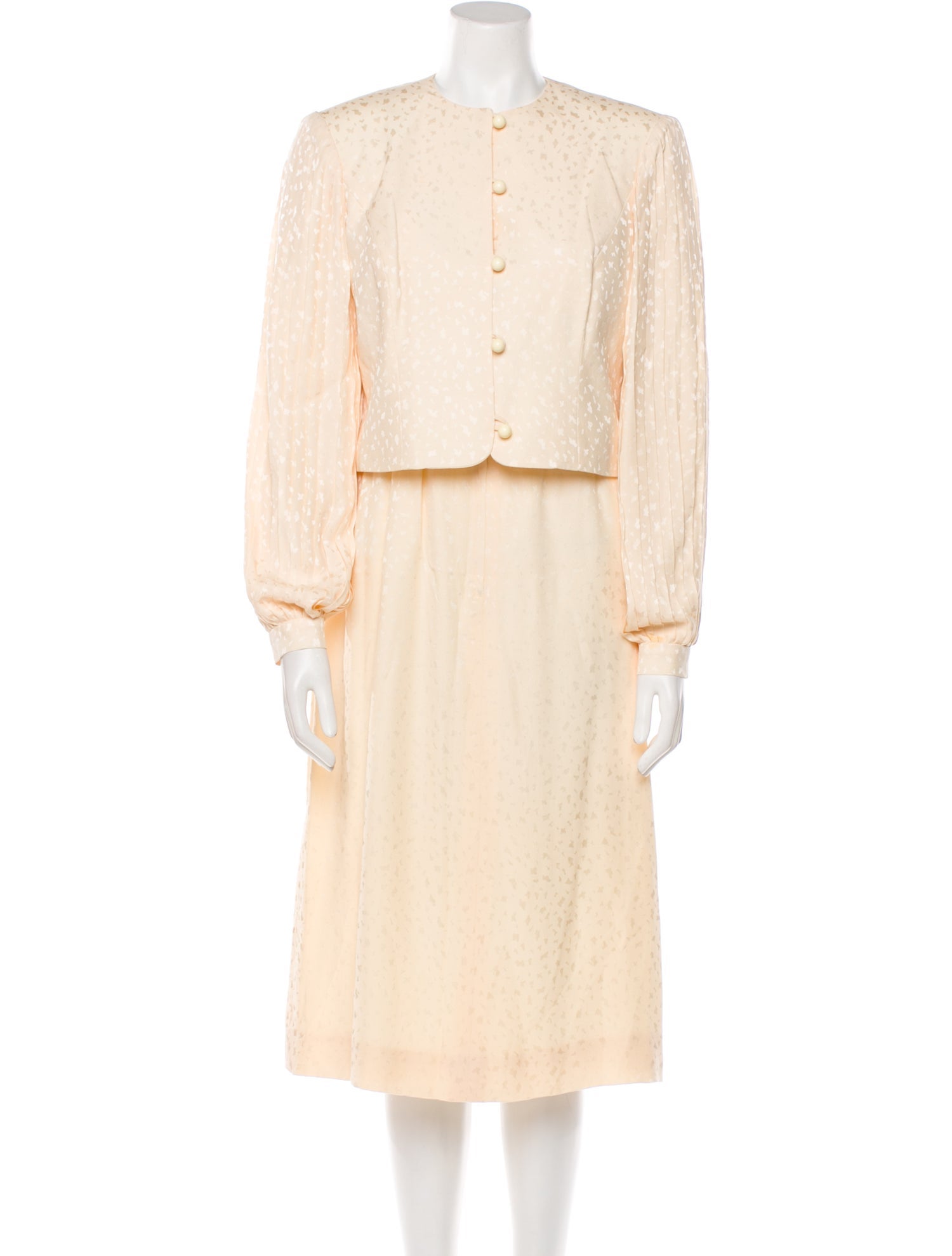 David Hayes Silk Embroidered Accent Dress Set