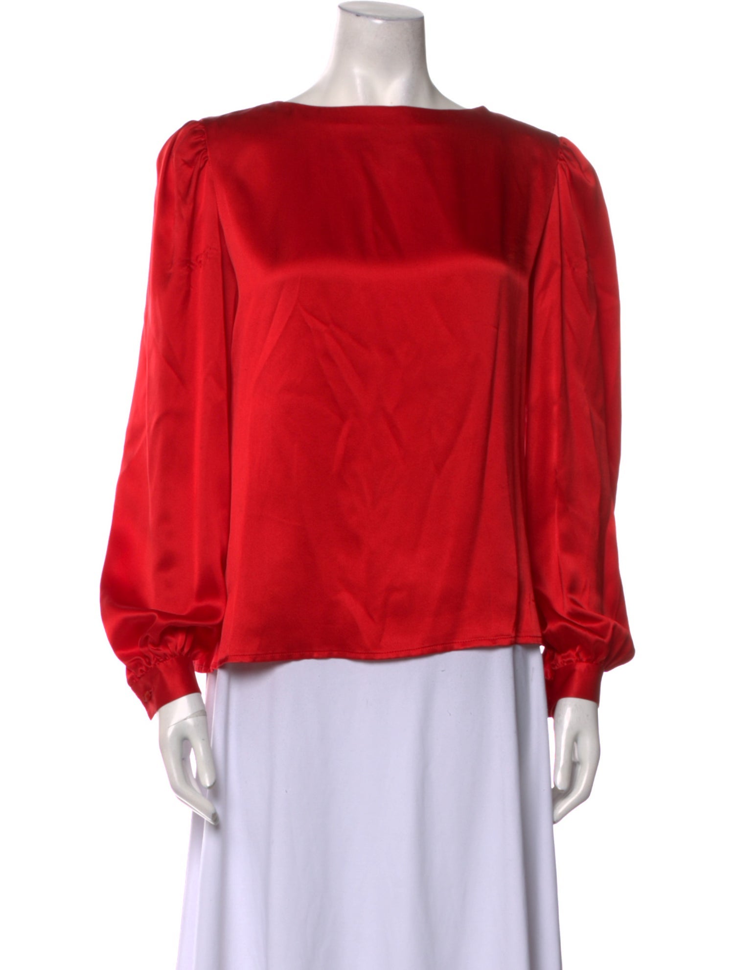 David Hayes Silk Bateau Neckline Blouse