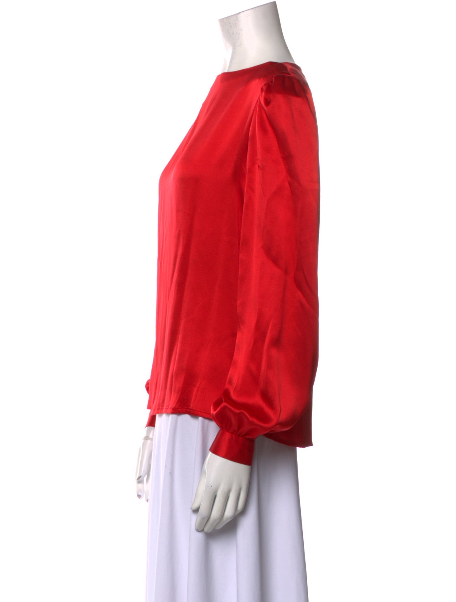 David Hayes Silk Bateau Neckline Blouse